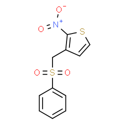 ChemSpider 2D Image | 2-Nitro-3-[(phenylsulfonyl)methyl]thiophene | C11H9NO4S2