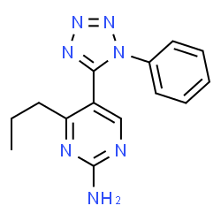 ChemSpider 2D Image | 5-(1-Phenyl-1H-tetrazol-5-yl)-4-propyl-2-pyrimidinamine | C14H15N7