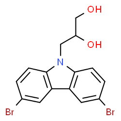 ChemSpider 2D Image | 3-(3,6-Dibromo-carbazol-9-yl)-propane-1,2-diol | C15H13Br2NO2