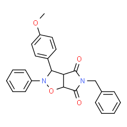 ChemSpider 2D Image | 5-benzyl-3-(4-methoxyphenyl)-2-phenylperhydropyrrolo[3,4-d]isoxazole-4,6-dione | C25H22N2O4