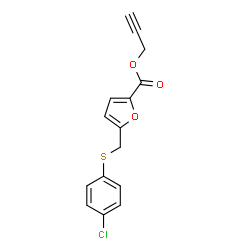 ChemSpider 2D Image | prop-2-ynyl 5-{[(4-chlorophenyl)thio]methyl}-2-furoate | C15H11ClO3S
