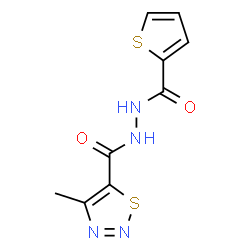 ChemSpider 2D Image | 4-Methyl-N'-(2-thienylcarbonyl)-1,2,3-thiadiazole-5-carbohydrazide | C9H8N4O2S2