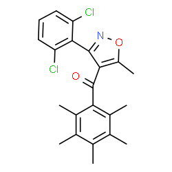 ChemSpider 2D Image | [3-(2,6-Dichlorophenyl)-5-methyl-1,2-oxazol-4-yl](pentamethylphenyl)methanone | C22H21Cl2NO2