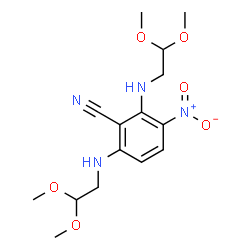 ChemSpider 2D Image | 2,6-di[(2,2-dimethoxyethyl)amino]-3-nitrobenzonitrile | C15H22N4O6