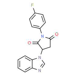 ChemSpider 2D Image | 3-(1H-Benzimidazol-1-yl)-1-(4-fluorophenyl)-2,5-pyrrolidinedione | C17H12FN3O2
