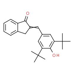 ChemSpider 2D Image | 2-[4-Hydroxy-3,5-bis(2-methyl-2-propanyl)benzylidene]-1-indanone | C24H28O2
