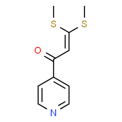 ChemSpider 2D Image | 3,3-Bis(methylsulfanyl)-1-(4-pyridinyl)-2-propen-1-one | C10H11NOS2
