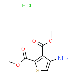 ChemSpider 2D Image | Dimethyl 4-amino-2,3-thiophenedicarboxylate hydrochloride (1:1) | C8H10ClNO4S