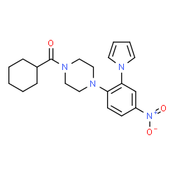 ChemSpider 2D Image | cyclohexyl{4-[4-nitro-2-(1H-pyrrol-1-yl)phenyl]piperazino}methanone | C21H26N4O3