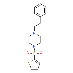 ChemSpider 2D Image | 1-phenethyl-4-(2-thienylsulfonyl)piperazine | C16H20N2O2S2