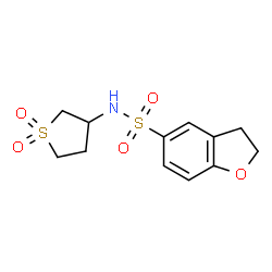 ChemSpider 2D Image | N-(1,1-Dioxidotetrahydro-3-thiophenyl)-2,3-dihydro-1-benzofuran-5-sulfonamide | C12H15NO5S2