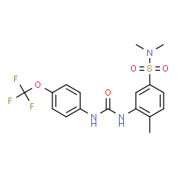 ChemSpider 2D Image | N,N,4-trimethyl-3-({[4-(trifluoromethoxy)anilino]carbonyl}amino)benzenesulfonamide | C17H18F3N3O4S