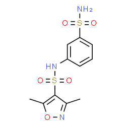 ChemSpider 2D Image | 3,5-Dimethyl-N-(3-sulfamoylphenyl)-1,2-oxazole-4-sulfonamide | C11H13N3O5S2