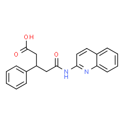 ChemSpider 2D Image | 5-Oxo-3-phenyl-5-(2-quinolinylamino)pentanoic acid | C20H18N2O3