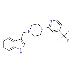 ChemSpider 2D Image | 3-({4-[4-(trifluoromethyl)-2-pyridinyl]piperazino}methyl)-1H-indole | C19H19F3N4