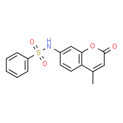 ChemSpider 2D Image | N-(4-Methyl-2-oxo-2H-chromen-7-yl)benzenesulfonamide | C16H13NO4S