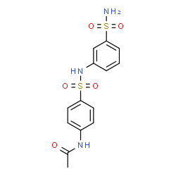 ChemSpider 2D Image | N-{4-[(3-Sulfamoylphenyl)sulfamoyl]phenyl}acetamide | C14H15N3O5S2