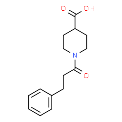 ChemSpider 2D Image | 1-(3-Phenylpropanoyl)-4-piperidinecarboxylic acid | C15H19NO3