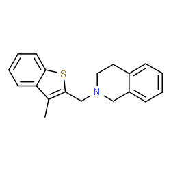 ChemSpider 2D Image | 2-[(3-Methyl-1-benzothiophen-2-yl)methyl]-1,2,3,4-tetrahydroisoquinoline | C19H19NS