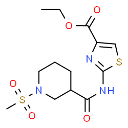 ChemSpider 2D Image | Ethyl 2-({[1-(methylsulfonyl)-3-piperidinyl]carbonyl}amino)-1,3-thiazole-4-carboxylate | C13H19N3O5S2