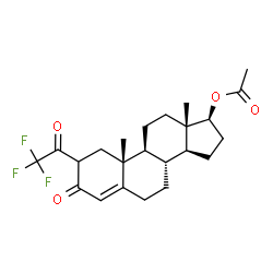ChemSpider 2D Image | (17beta)-3-Oxo-2-(trifluoroacetyl)androst-4-en-17-yl acetate | C23H29F3O4