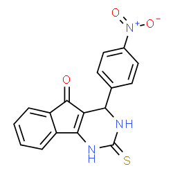 ChemSpider 2D Image | 4-(4-Nitrophenyl)-2-thioxo-1,2,3,4-tetrahydro-5H-indeno[1,2-d]pyrimidin-5-one | C17H11N3O3S
