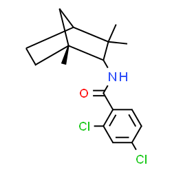 ChemSpider 2D Image | 2,4-Dichloro-N-[(1R)-1,3,3-trimethylbicyclo[2.2.1]hept-2-yl]benzamide | C17H21Cl2NO