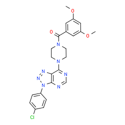 ChemSpider 2D Image | {4-[3-(4-Chlorophenyl)-3H-[1,2,3]triazolo[4,5-d]pyrimidin-7-yl]-1-piperazinyl}(3,5-dimethoxyphenyl)methanone | C23H22ClN7O3