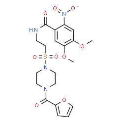 ChemSpider 2D Image | N-(2-{[4-(2-Furoyl)-1-piperazinyl]sulfonyl}ethyl)-4,5-dimethoxy-2-nitrobenzamide | C20H24N4O9S