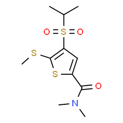 ChemSpider 2D Image | N2,N2-dimethyl-4-(isopropylsulfonyl)-5-(methylthio)thiophene-2-carboxamide | C11H17NO3S3