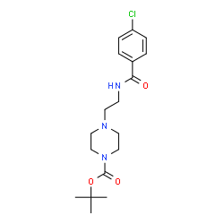 ChemSpider 2D Image | tert-butyl 4-{2-[(4-chlorobenzoyl)amino]ethyl}piperazine-1-carboxylate | C18H26ClN3O3
