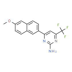 ChemSpider 2D Image | 4-(6-Methoxy-2-naphthyl)-6-(trifluoromethyl)-2-pyrimidinamine | C16H12F3N3O
