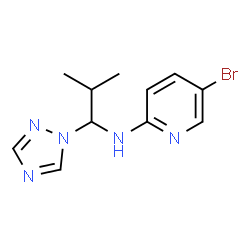 ChemSpider 2D Image | 5-Bromo-N-[2-methyl-1-(1H-1,2,4-triazol-1-yl)propyl]-2-pyridinamine | C11H14BrN5