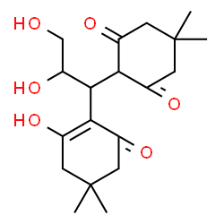 ChemSpider 2D Image | 2-[2,3-Dihydroxy-1-(2-hydroxy-4,4-dimethyl-6-oxo-1-cyclohexen-1-yl)propyl]-5,5-dimethyl-1,3-cyclohexanedione | C19H28O6