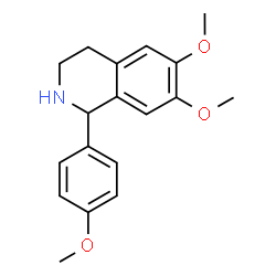 ChemSpider 2D Image | 6,7-Dimethoxy-1-(4-methoxyphenyl)-1,2,3,4-tetrahydroisoquinoline | C18H21NO3