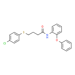 ChemSpider 2D Image | 4-[(4-Chlorophenyl)sulfanyl]-N-(2-phenoxyphenyl)butanamide | C22H20ClNO2S