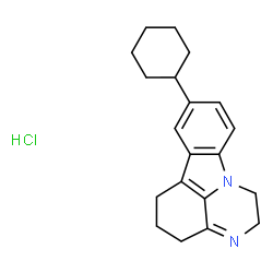 ChemSpider 2D Image | 8-Cyclohexyl-2,4,5,6-tetrahydro-1H-pyrazino[3,2,1-jk]carbazole hydrochloride (1:1) | C20H25ClN2