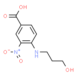 ChemSpider 2D Image | 4-[(3-Hydroxypropyl)amino]-3-nitrobenzoic acid | C10H12N2O5