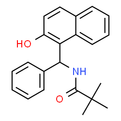 ChemSpider 2D Image | N-[(2-Hydroxy-1-naphthyl)(phenyl)methyl]-2,2-dimethylpropanamide | C22H23NO2