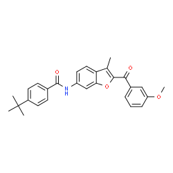 ChemSpider 2D Image | 4-tert-Butyl-N-[2-(3-methoxybenzoyl)-3-methyl-1-benzofuran-6-yl]benzamide | C28H27NO4