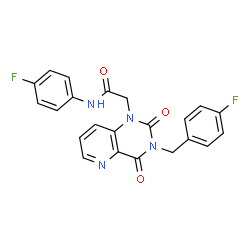 ChemSpider 2D Image | 2-[3-(4-Fluorobenzyl)-2,4-dioxo-3,4-dihydropyrido[3,2-d]pyrimidin-1(2H)-yl]-N-(4-fluorophenyl)acetamide | C22H16F2N4O3