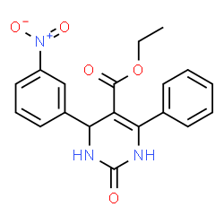 ChemSpider 2D Image | Ethyl 4-(3-nitrophenyl)-2-oxo-6-phenyl-1,2,3,4-tetrahydro-5-pyrimidinecarboxylate | C19H17N3O5