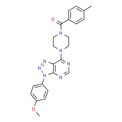 ChemSpider 2D Image | {4-[3-(4-Methoxyphenyl)-3H-[1,2,3]triazolo[4,5-d]pyrimidin-7-yl]-1-piperazinyl}(4-methylphenyl)methanone | C23H23N7O2
