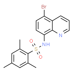 ChemSpider 2D Image | N-(5-Bromo-8-quinolinyl)-2,4,6-trimethylbenzenesulfonamide | C18H17BrN2O2S