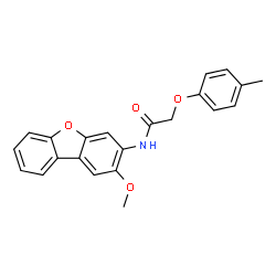 ChemSpider 2D Image | N-(2-Methoxydibenzo[b,d]furan-3-yl)-2-(4-methylphenoxy)acetamide | C22H19NO4