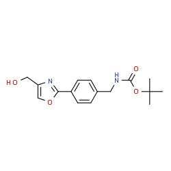 ChemSpider 2D Image | tert-Butyl 4-(4-(hydroxymethyl)oxazol-2-yl)benzylcarbamate | C16H20N2O4