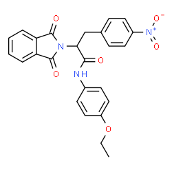 ChemSpider 2D Image | 2-(1,3-Dioxo-1,3-dihydro-2H-isoindol-2-yl)-N-(4-ethoxyphenyl)-3-(4-nitrophenyl)propanamide | C25H21N3O6