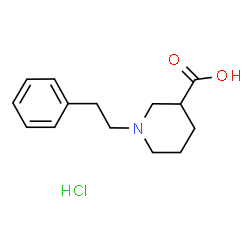 ChemSpider 2D Image | 1-(2-Phenylethyl)piperidine-3-carboxylic acid hydrochloride | C14H20ClNO2