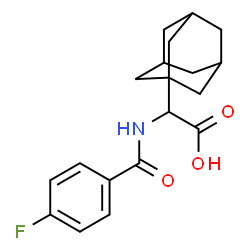ChemSpider 2D Image | Adamantan-1-yl[(4-fluorobenzoyl)amino]acetic acid | C19H22FNO3