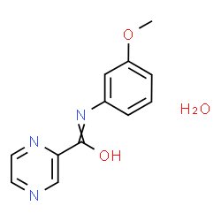 ChemSpider 2D Image | N-(3-Methoxyphenyl)-2-pyrazinecarboxamide hydrate (1:1) | C12H13N3O3